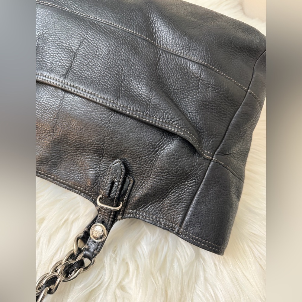 Coach Madison Tribeca East West Black Pebbled Leather Bag 14111 - Picture 8 of 10